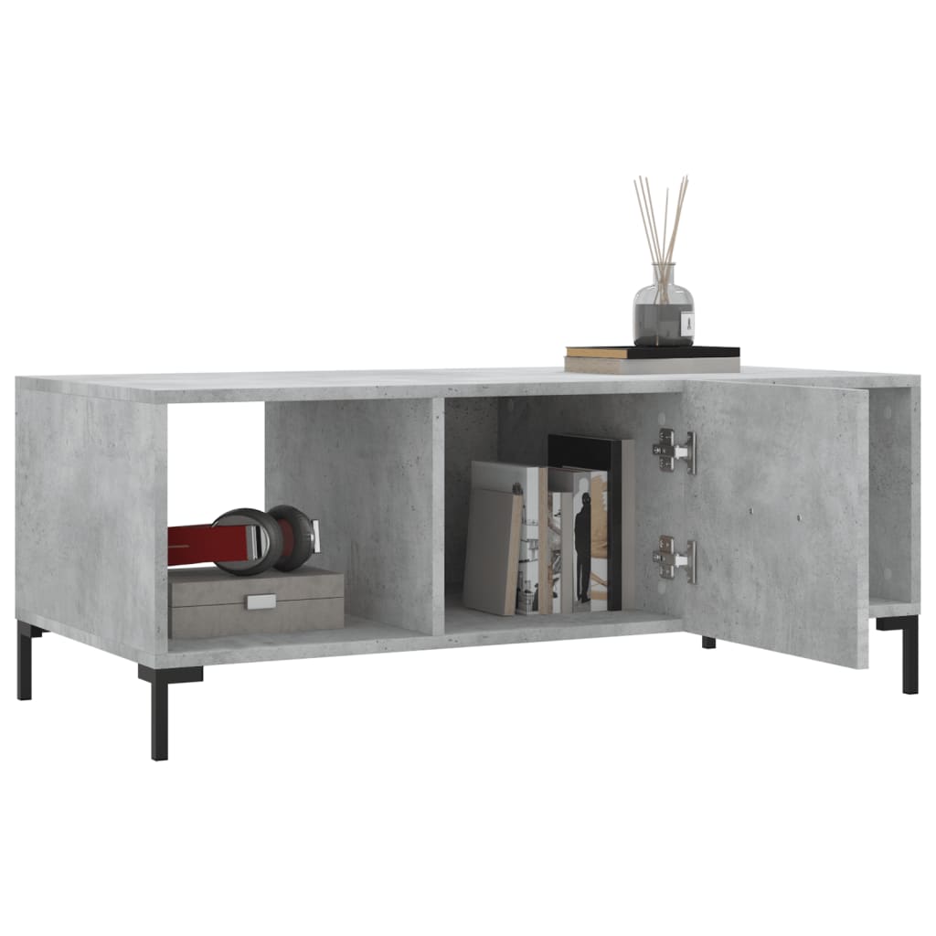 Tavolino Salotto Grigio Cemento 102x50x40 cm Legno Multistrato - homemem39