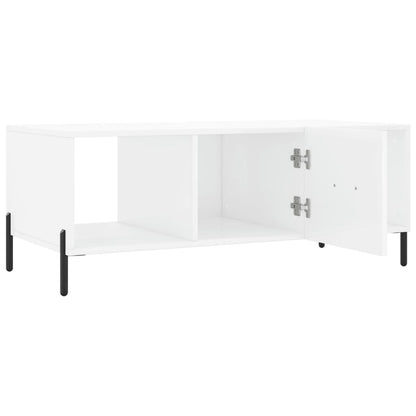 Tavolino da Salotto Bianco Lucido 102x50x40cm Legno Multistrato - homemem39