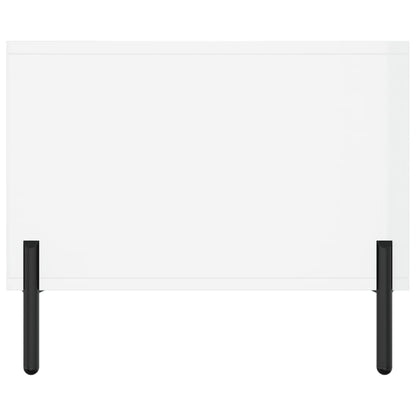 Tavolino da Salotto Bianco Lucido 102x50x40cm Legno Multistrato - homemem39