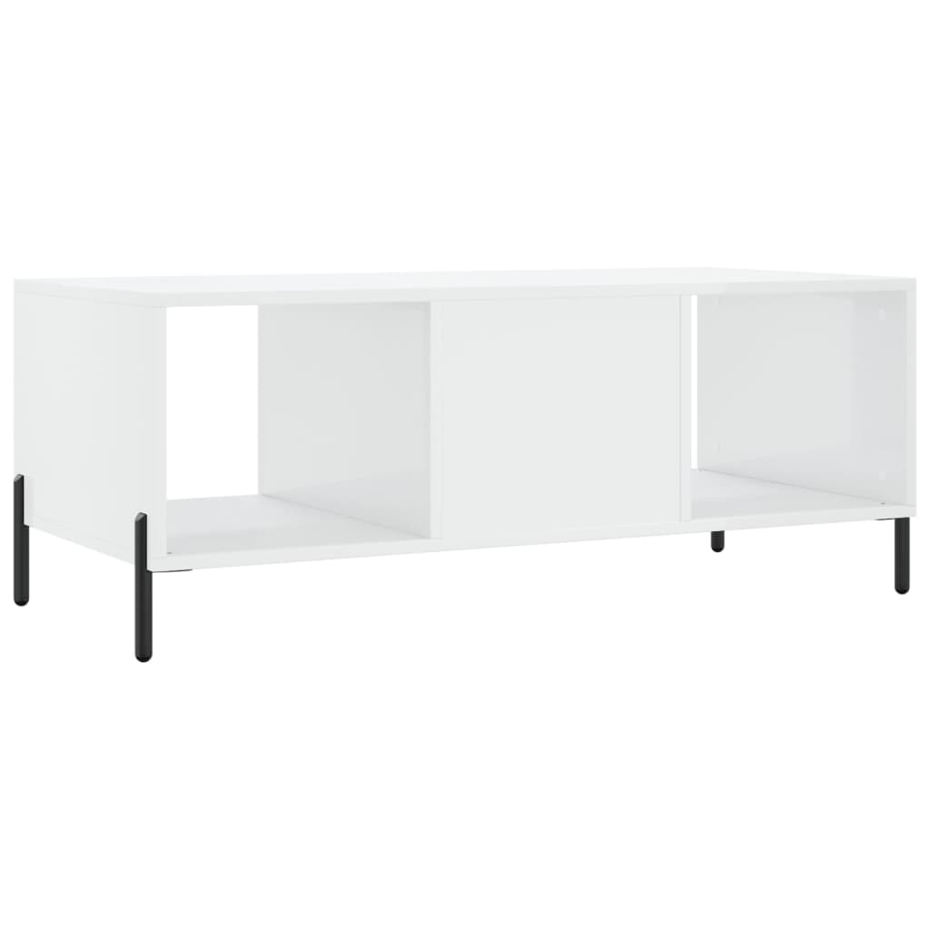 Tavolino da Salotto Bianco Lucido 102x50x40cm Legno Multistrato - homemem39