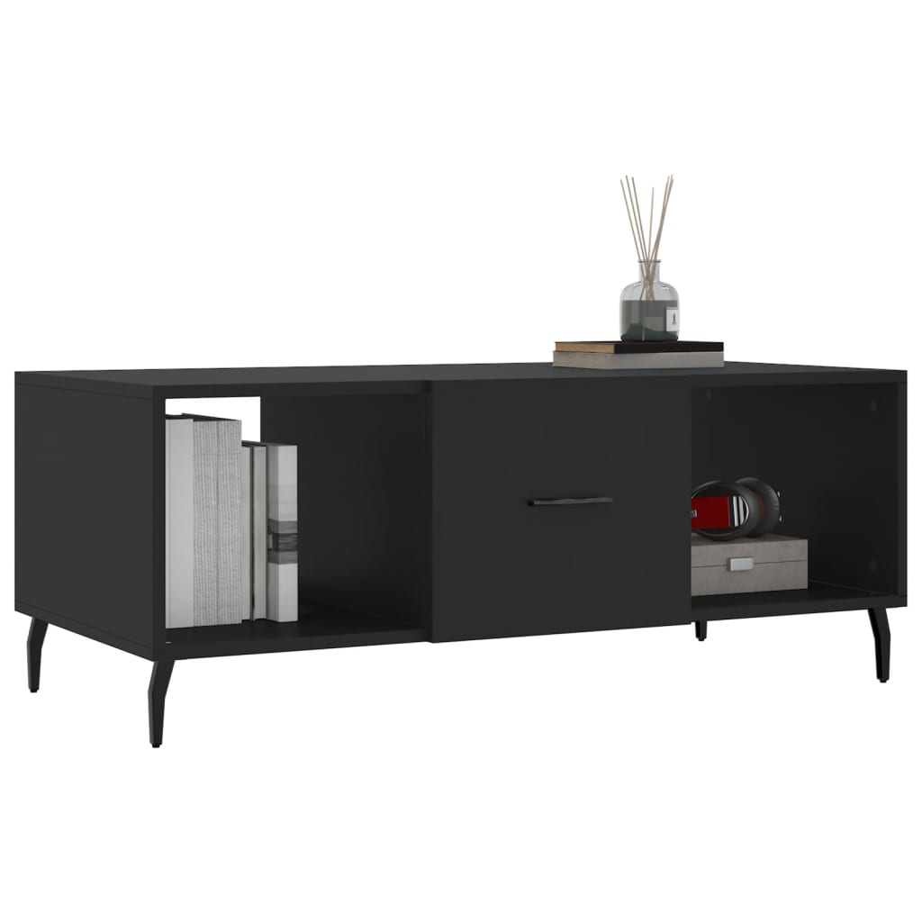 Tavolino da Salotto Nero 102x50x40 cm in Legno Multistrato - homemem39