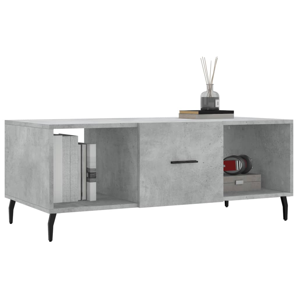 Tavolino Salotto Grigio Cemento 102x50x40 cm Legno Multistrato - homemem39