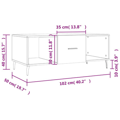 Tavolino Salotto Grigio Cemento 102x50x40 cm Legno Multistrato - homemem39