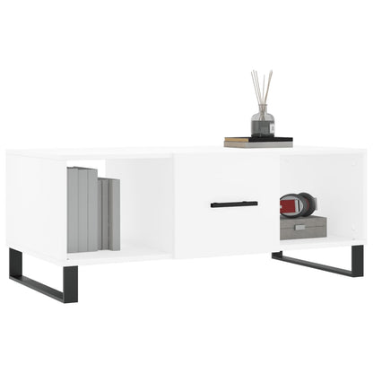 Tavolino da Salotto Bianco 102x50x40 cm in Legno Multistrato - homemem39