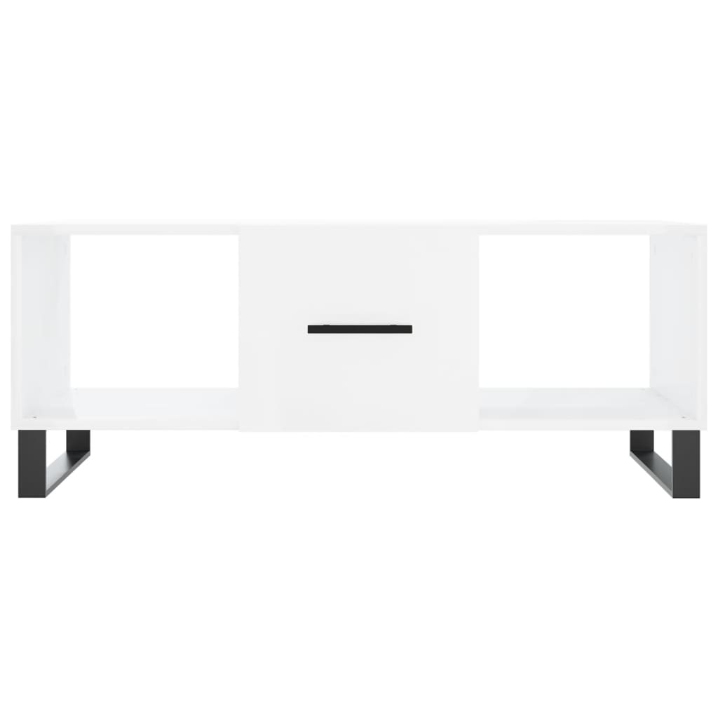 Tavolino da Salotto Bianco Lucido 102x50x40cm Legno Multistrato - homemem39