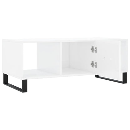 Tavolino da Salotto Bianco Lucido 102x50x40cm Legno Multistrato - homemem39