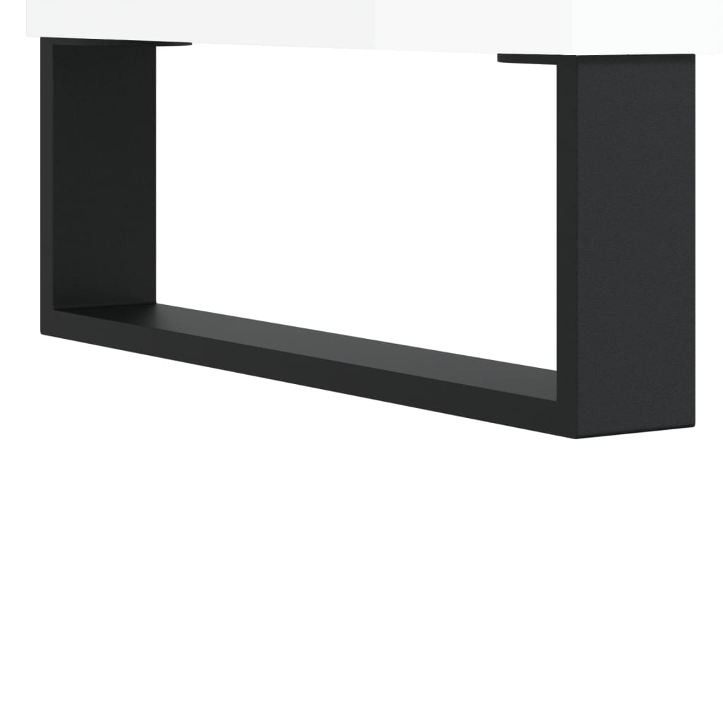 Tavolino da Salotto Bianco Lucido 102x50x40cm Legno Multistrato - homemem39