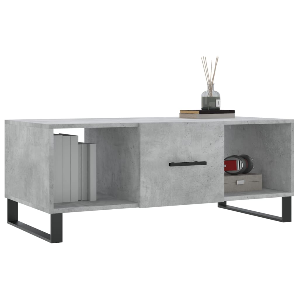 Tavolino Salotto Grigio Cemento 102x50x40 cm Legno Multistrato - homemem39