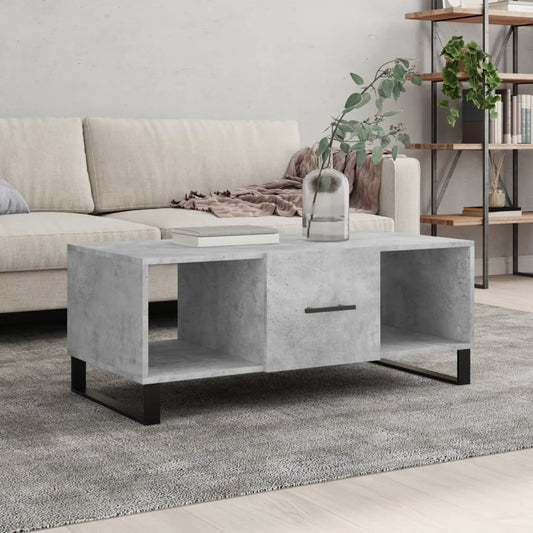 Tavolino Salotto Grigio Cemento 102x50x40 cm Legno Multistrato - homemem39