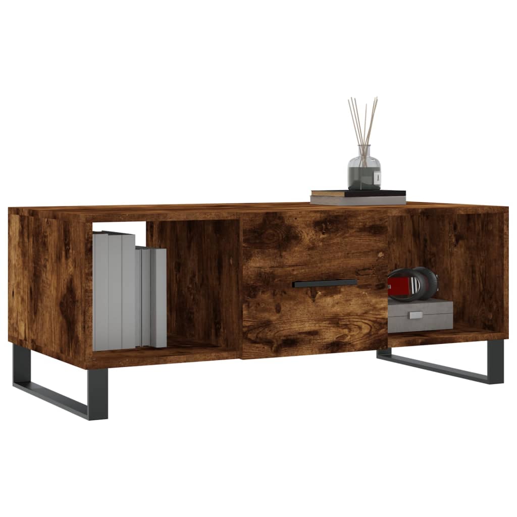 Tavolino da Salotto Rovere Fumo 102x50x40 cm Legno Multistrato - homemem39