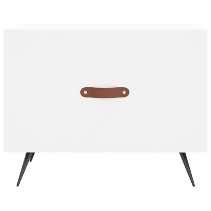 Tavolini da Salotto 2 pz Bianchi 50x50x40 cm Legno Multistrato - homemem39