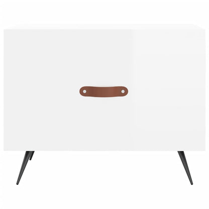 Tavolini Salotto 2pz Bianco Lucido 50x50x40cm Legno Multistrato - homemem39