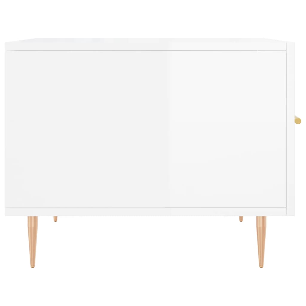 Tavolini Salotto 2pz Bianco Lucido 50x50x40cm Legno Multistrato - homemem39