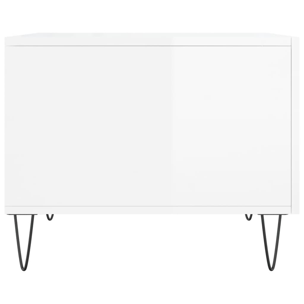 Tavolini Salotto 2pz Bianco Lucido 50x50x40cm Legno Multistrato - homemem39