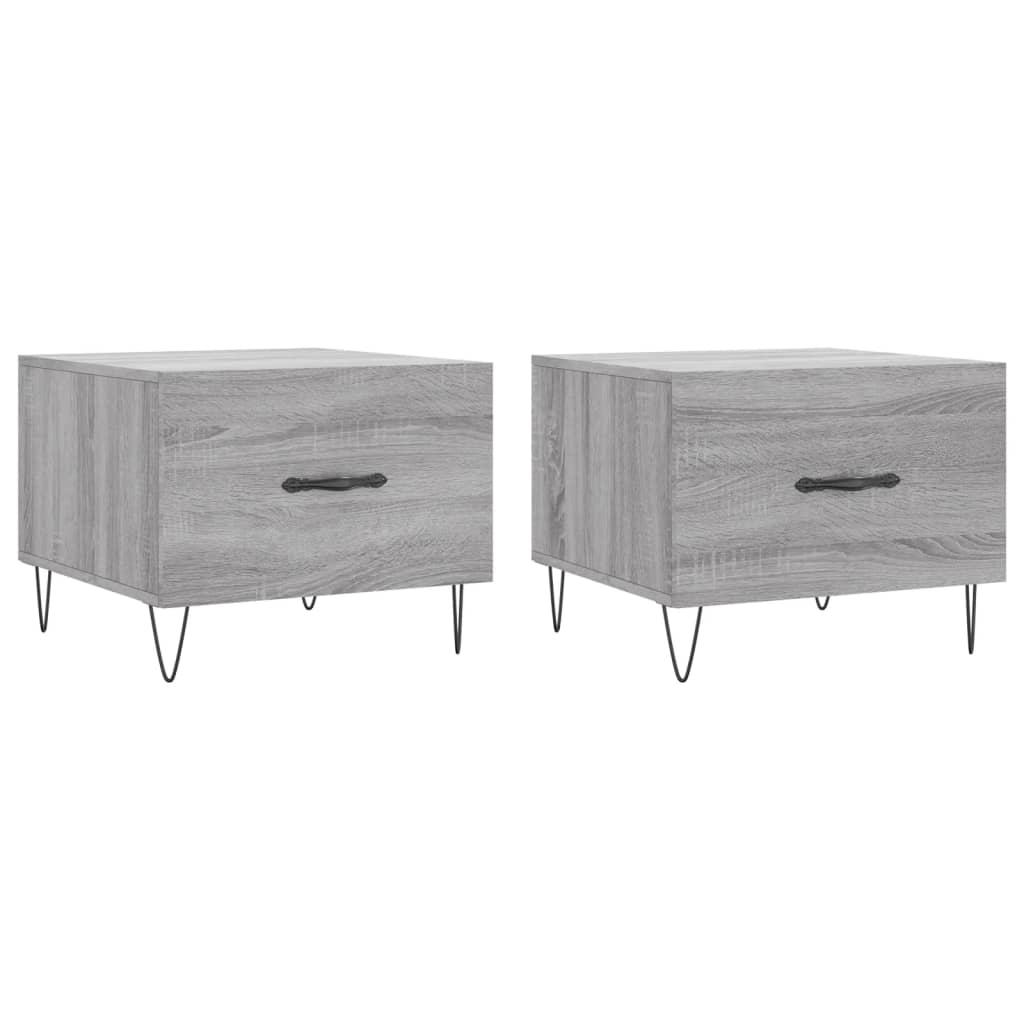 Tavolini Salotto 2pz Grigio Sonoma 50x50x40cm Legno Multistrato - homemem39