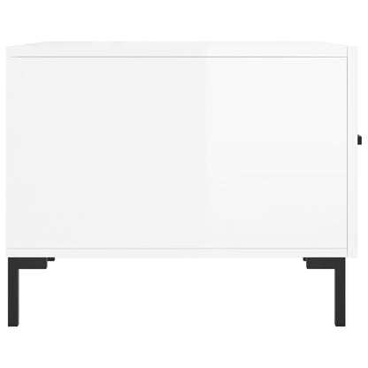 Tavolini Salotto 2pz Bianco Lucido 50x50x40cm Legno Multistrato - homemem39