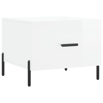 Tavolini Salotto 2pz Bianco Lucido 50x50x40cm Legno Multistrato - homemem39