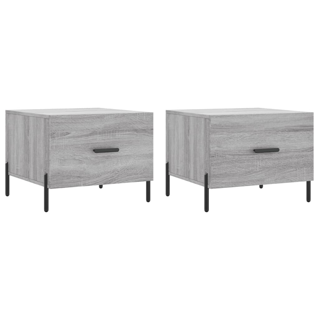 Tavolini Salotto 2pz Grigio Sonoma 50x50x40cm Legno Multistrato - homemem39