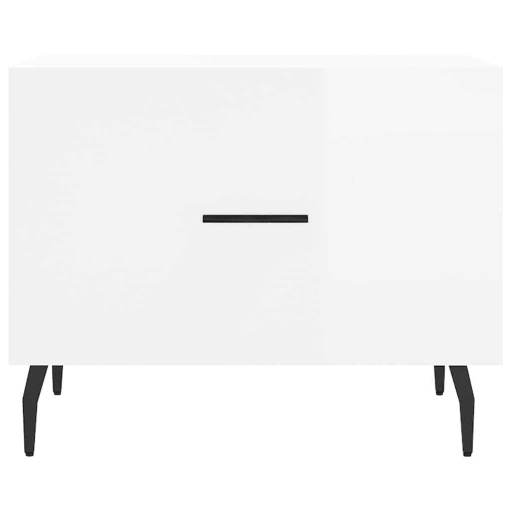 Tavolini Salotto 2pz Bianco Lucido 50x50x40cm Legno Multistrato - homemem39