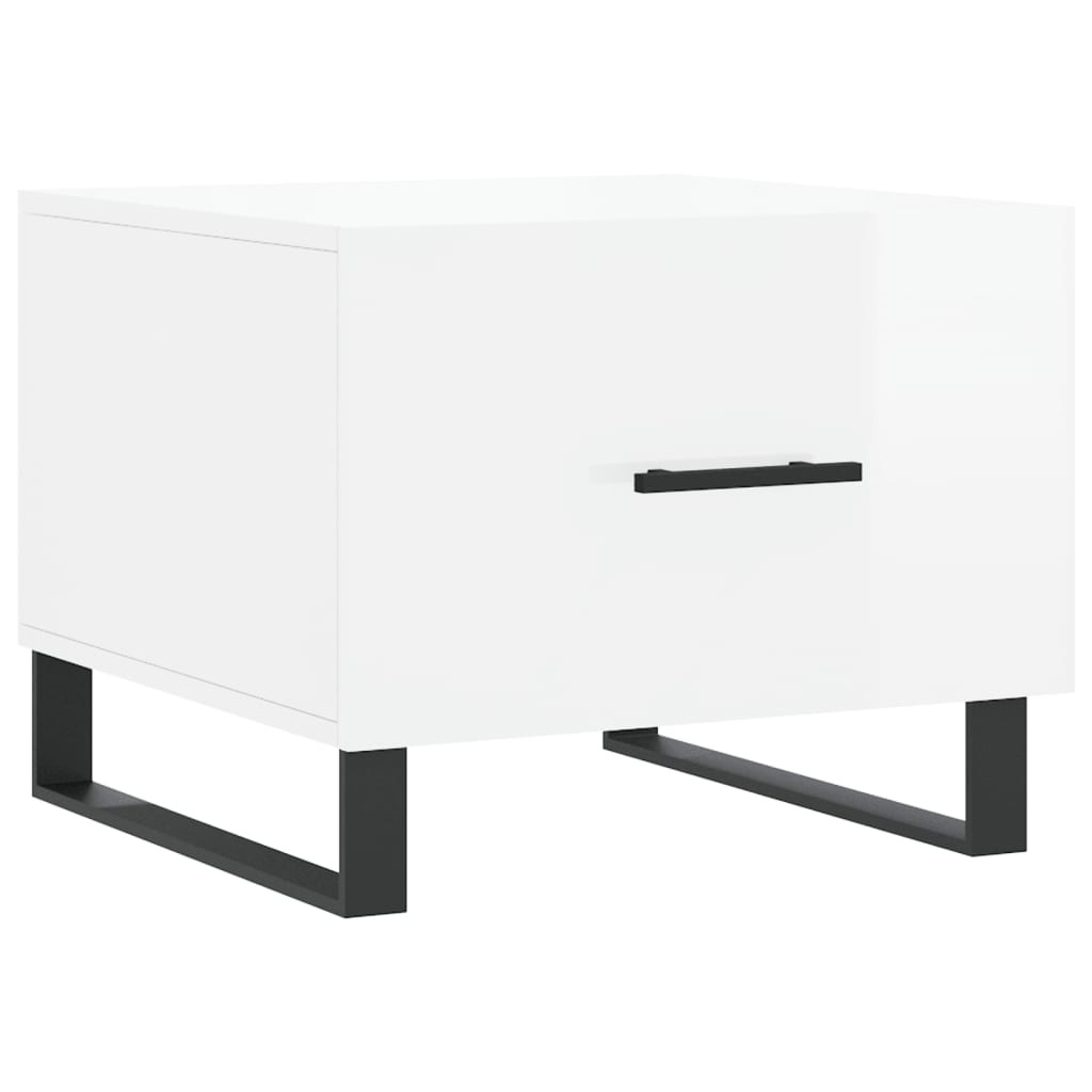 Tavolini Salotto 2pz Bianco Lucido 50x50x40cm Legno Multistrato - homemem39