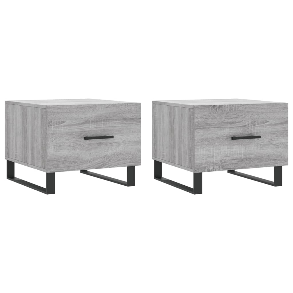 Tavolini Salotto 2pz Grigio Sonoma 50x50x40cm Legno Multistrato - homemem39