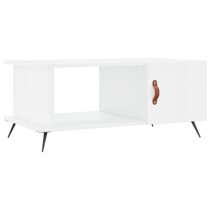 Tavolino da Salotto Bianco Lucido 90x50x40 cm Legno Multistrato - homemem39