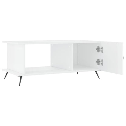 Tavolino da Salotto Bianco Lucido 90x50x40 cm Legno Multistrato - homemem39