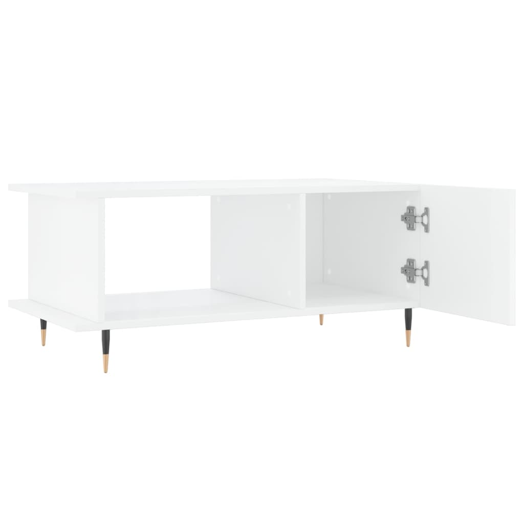 Tavolino da Salotto Bianco Lucido 90x50x40 cm Legno Multistrato - homemem39