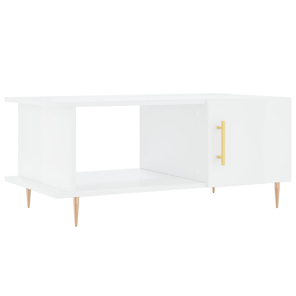 Tavolino da Salotto Bianco Lucido 90x50x40 cm Legno Multistrato - homemem39