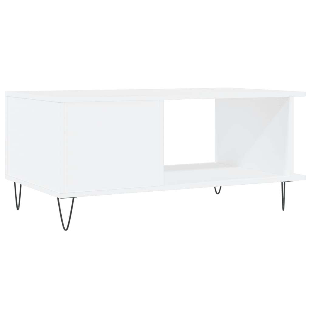 Tavolino da Salotto Bianco 90x50x40 cm in Legno Multistrato - homemem39