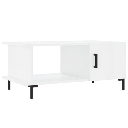 Tavolino da Salotto Bianco Lucido 90x50x40 cm Legno Multistrato - homemem39