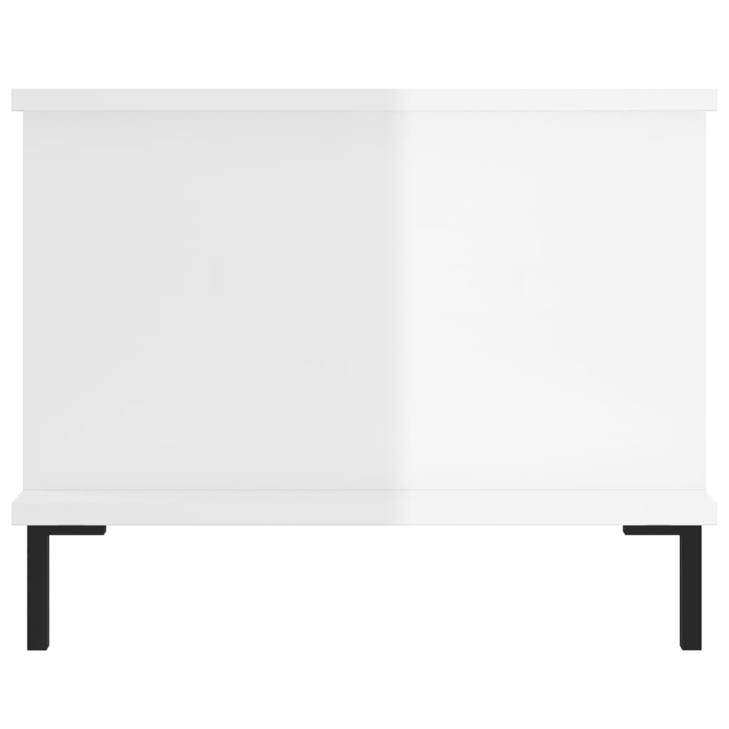 Tavolino da Salotto Bianco Lucido 90x50x40 cm Legno Multistrato - homemem39