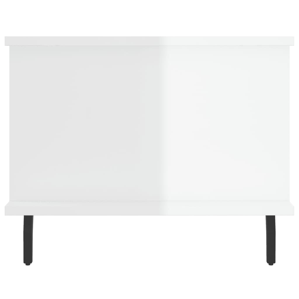 Tavolino da Salotto Bianco Lucido 90x50x40 cm Legno Multistrato - homemem39