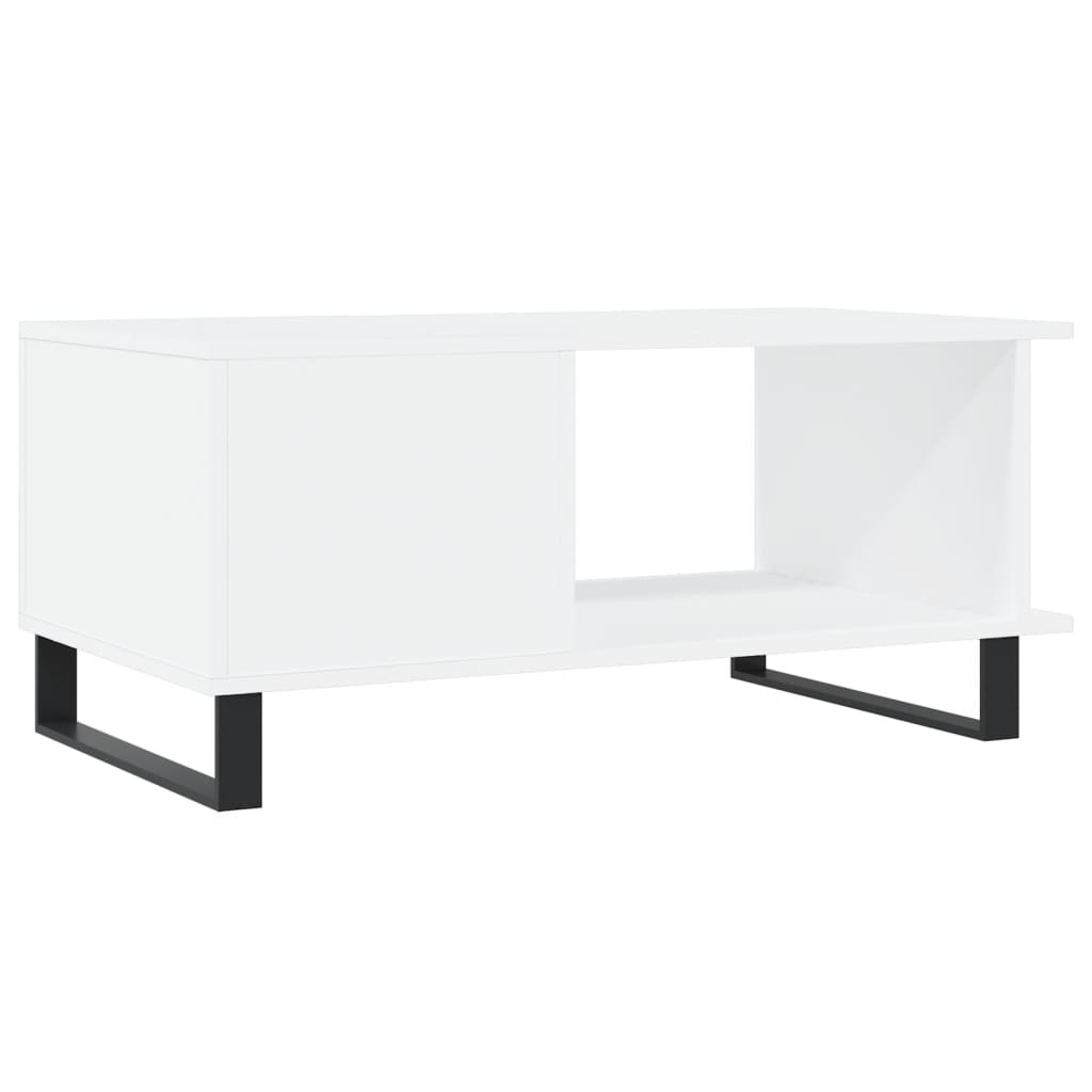 Tavolino da Salotto Bianco 90x50x40 cm in Legno Multistrato - homemem39