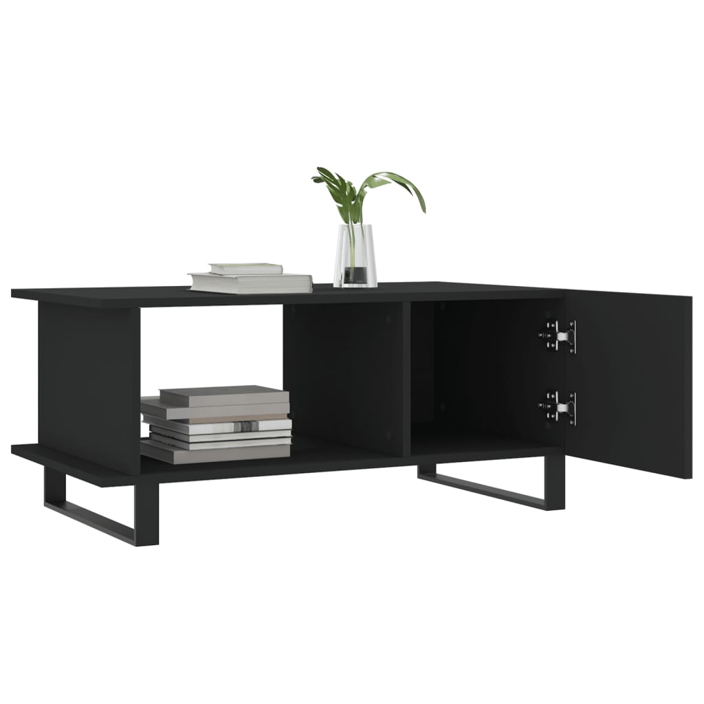 Tavolino da Salotto Nero 90x50x40 cm in Legno Multistrato - homemem39