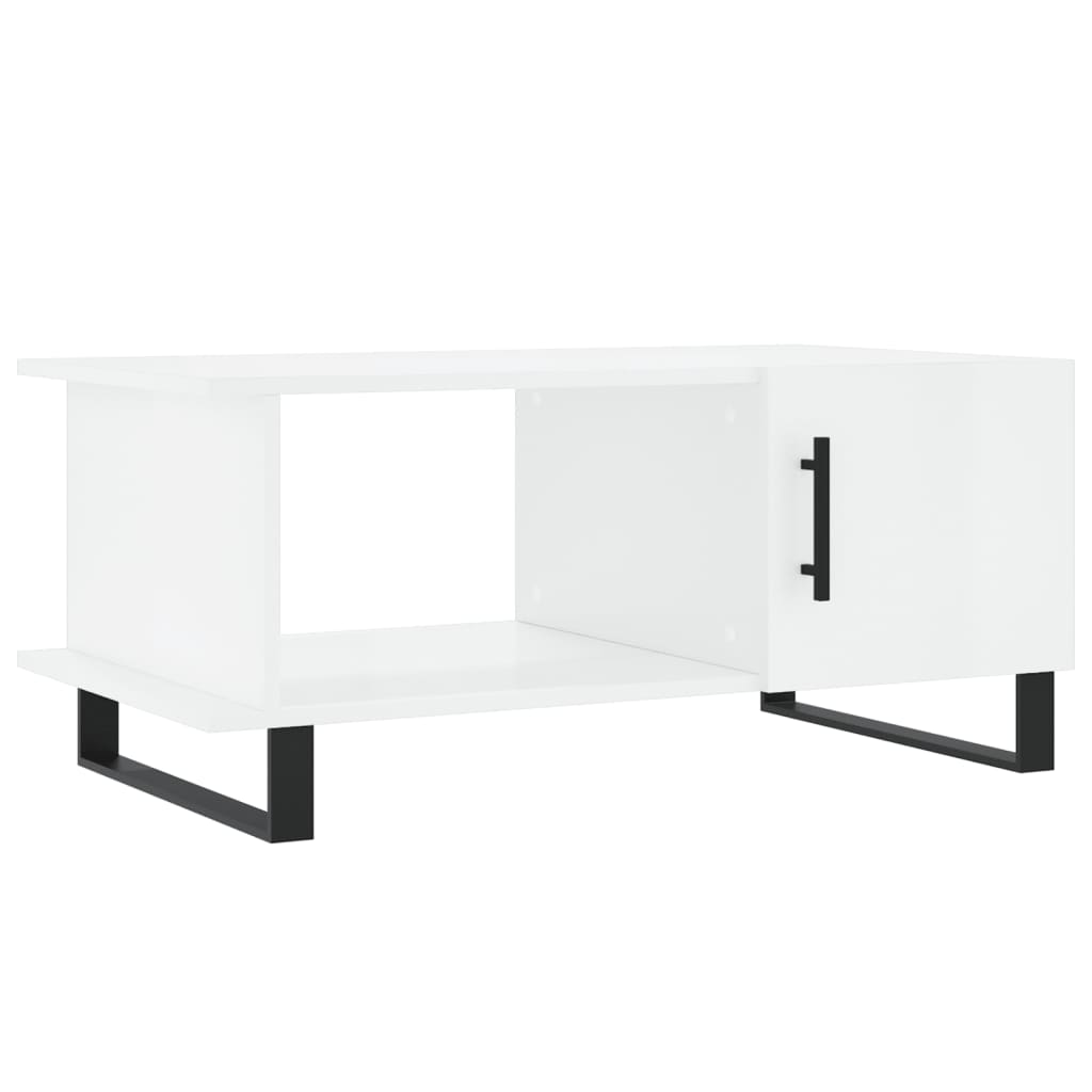 Tavolino da Salotto Bianco Lucido 90x50x40 cm Legno Multistrato - homemem39