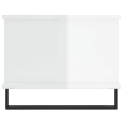 Tavolino da Salotto Bianco Lucido 90x50x40 cm Legno Multistrato - homemem39