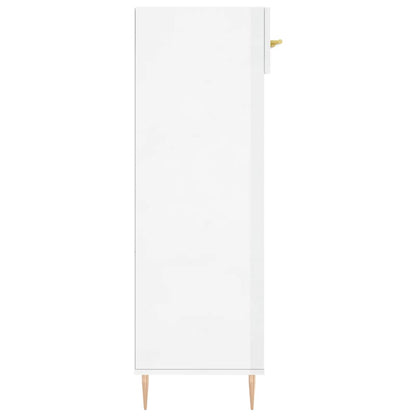 Scarpiera Bianco Lucido 60x35x105 cm in Legno Multistrato - homemem39