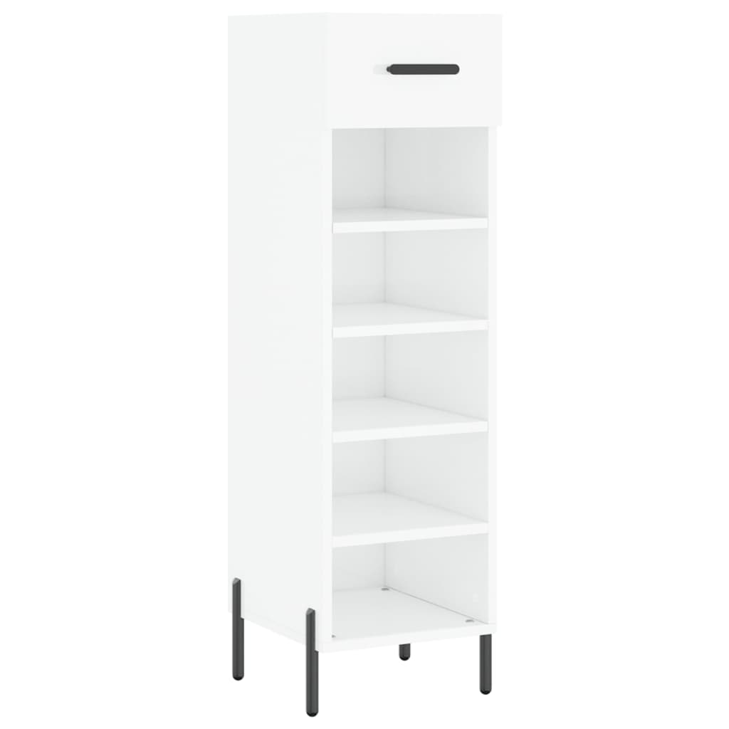 Scarpiera Bianco Lucido 30x35x105 cm in Legno Multistrato - homemem39