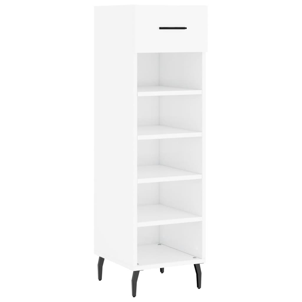 Scarpiera Bianco Lucido 30x35x105 cm in Legno Multistrato - homemem39