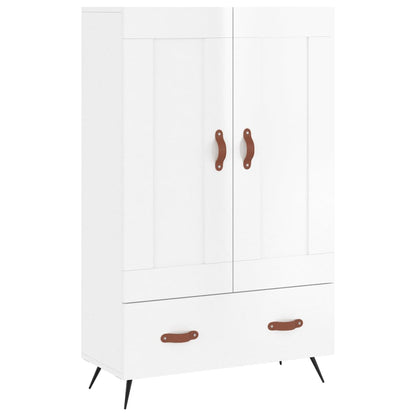 Credenza Bianco Lucido 69,5x31x115 cm in Legno Multistrato - homemem39