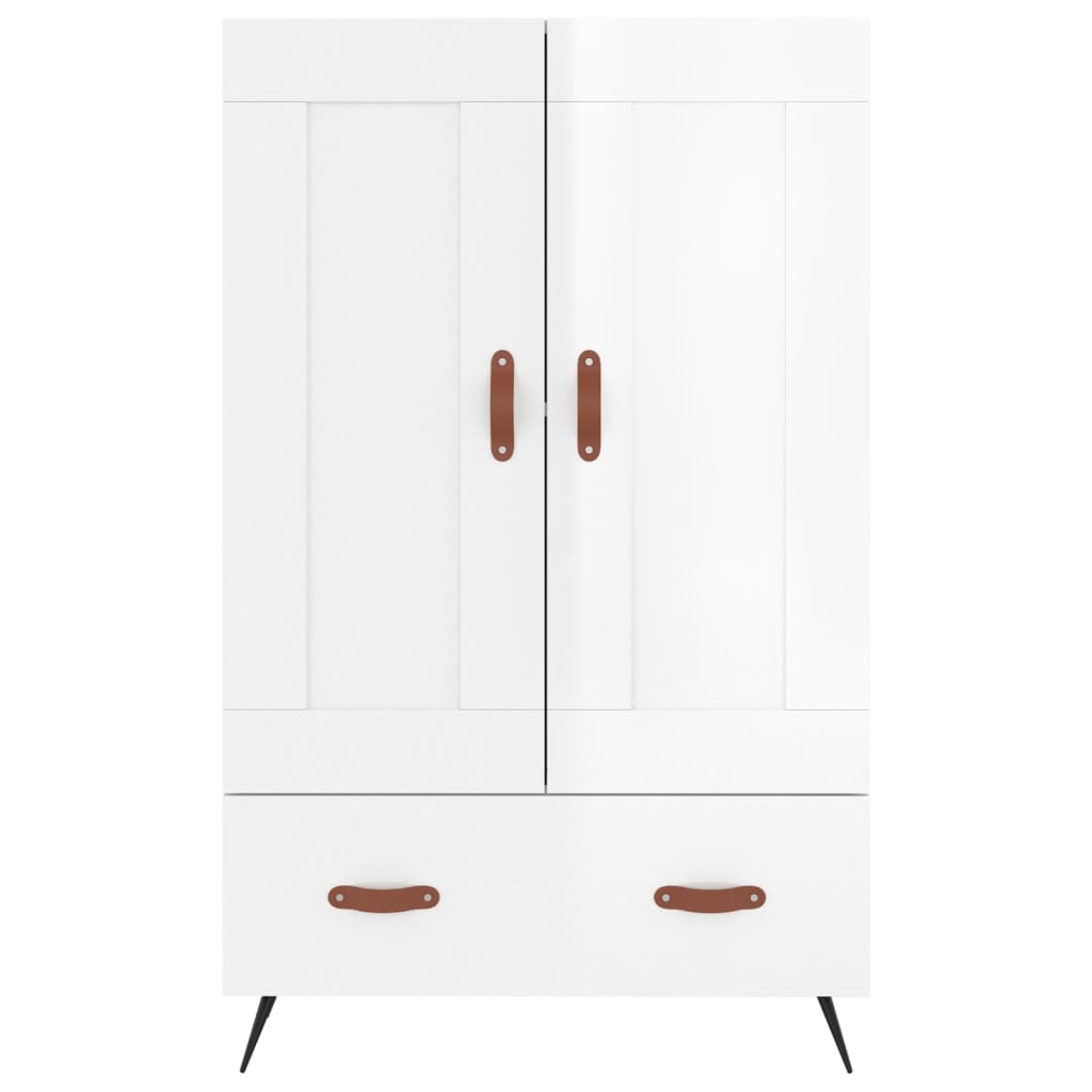 Credenza Bianco Lucido 69,5x31x115 cm in Legno Multistrato - homemem39