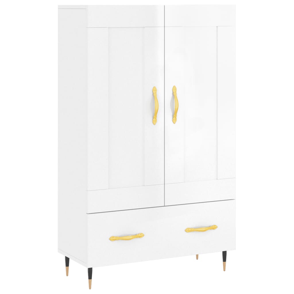 Credenza Bianco Lucido 69,5x31x115 cm in Legno Multistrato - homemem39