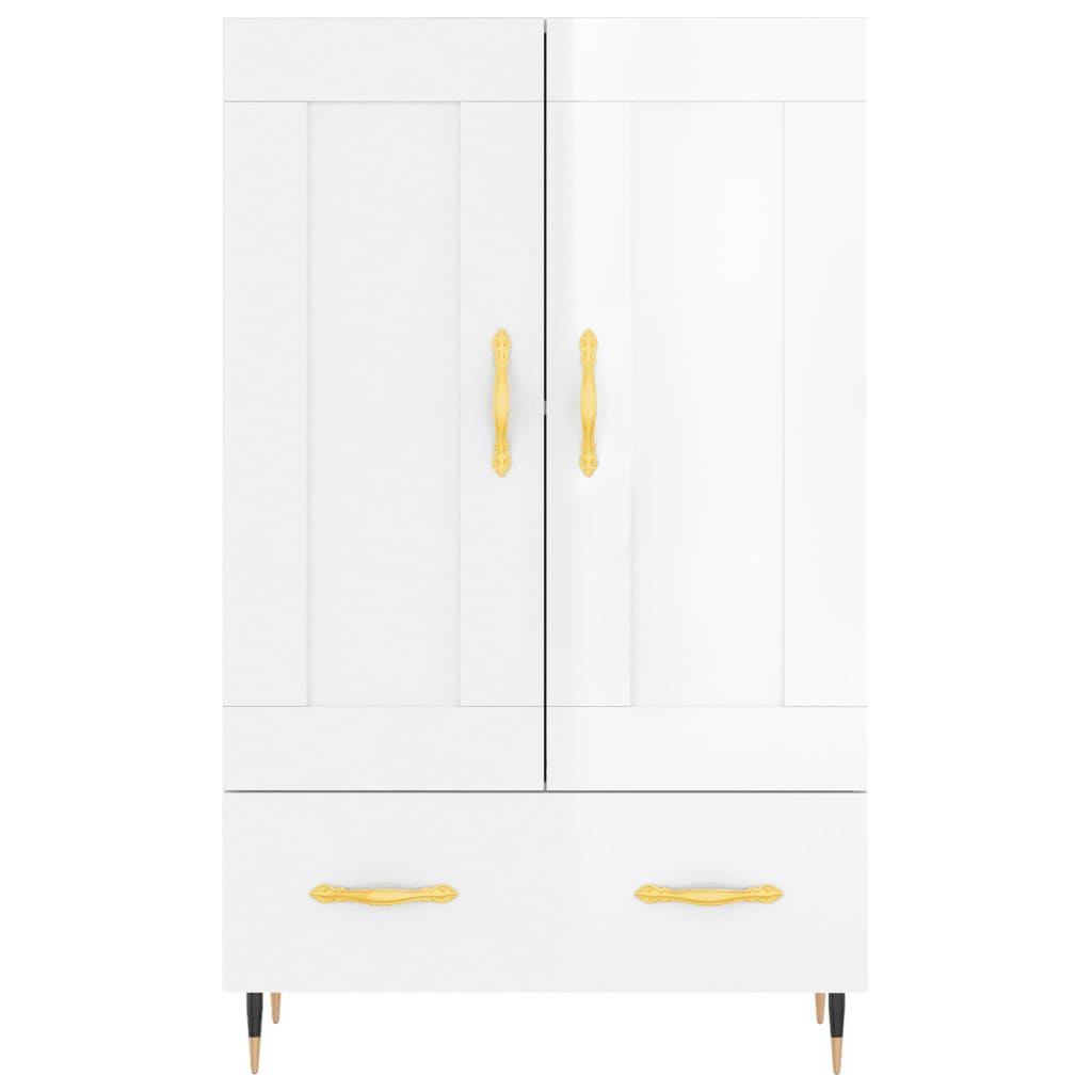 Credenza Bianco Lucido 69,5x31x115 cm in Legno Multistrato - homemem39