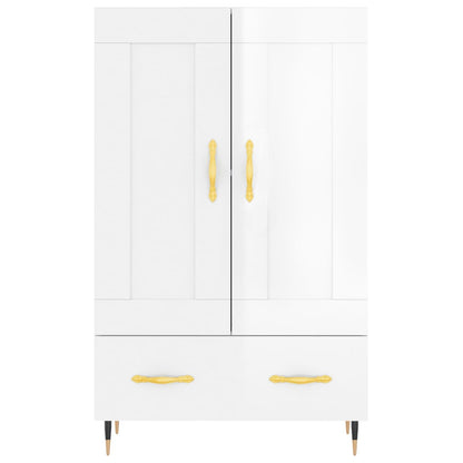 Credenza Bianco Lucido 69,5x31x115 cm in Legno Multistrato - homemem39