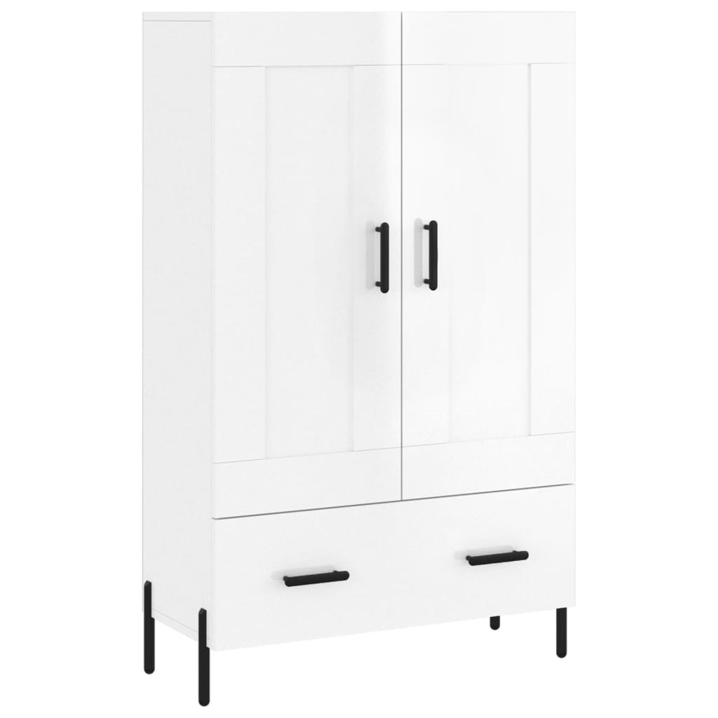 Credenza Bianco Lucido 69,5x31x115 cm in Legno Multistrato - homemem39