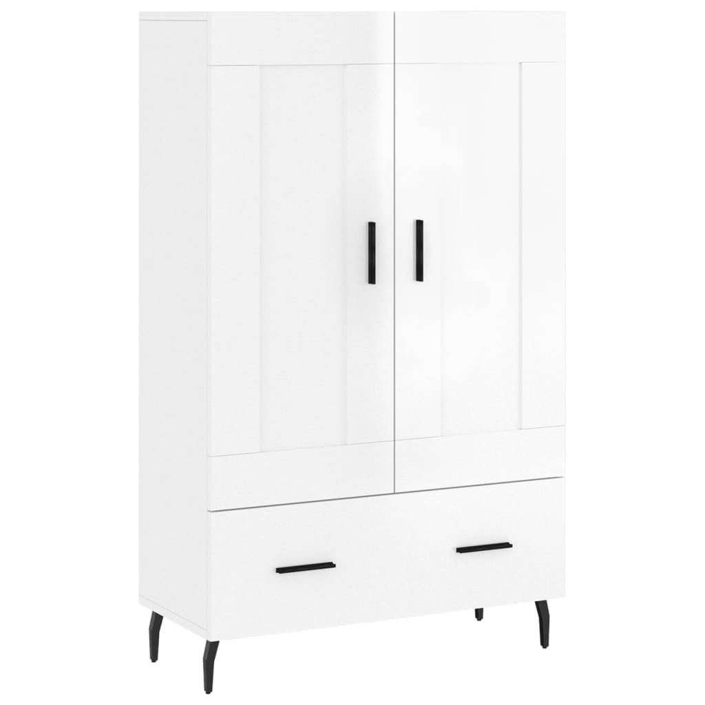 Credenza Bianco Lucido 69,5x31x115 cm in Legno Multistrato - homemem39