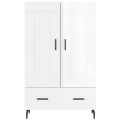 Credenza Bianco Lucido 69,5x31x115 cm in Legno Multistrato - homemem39