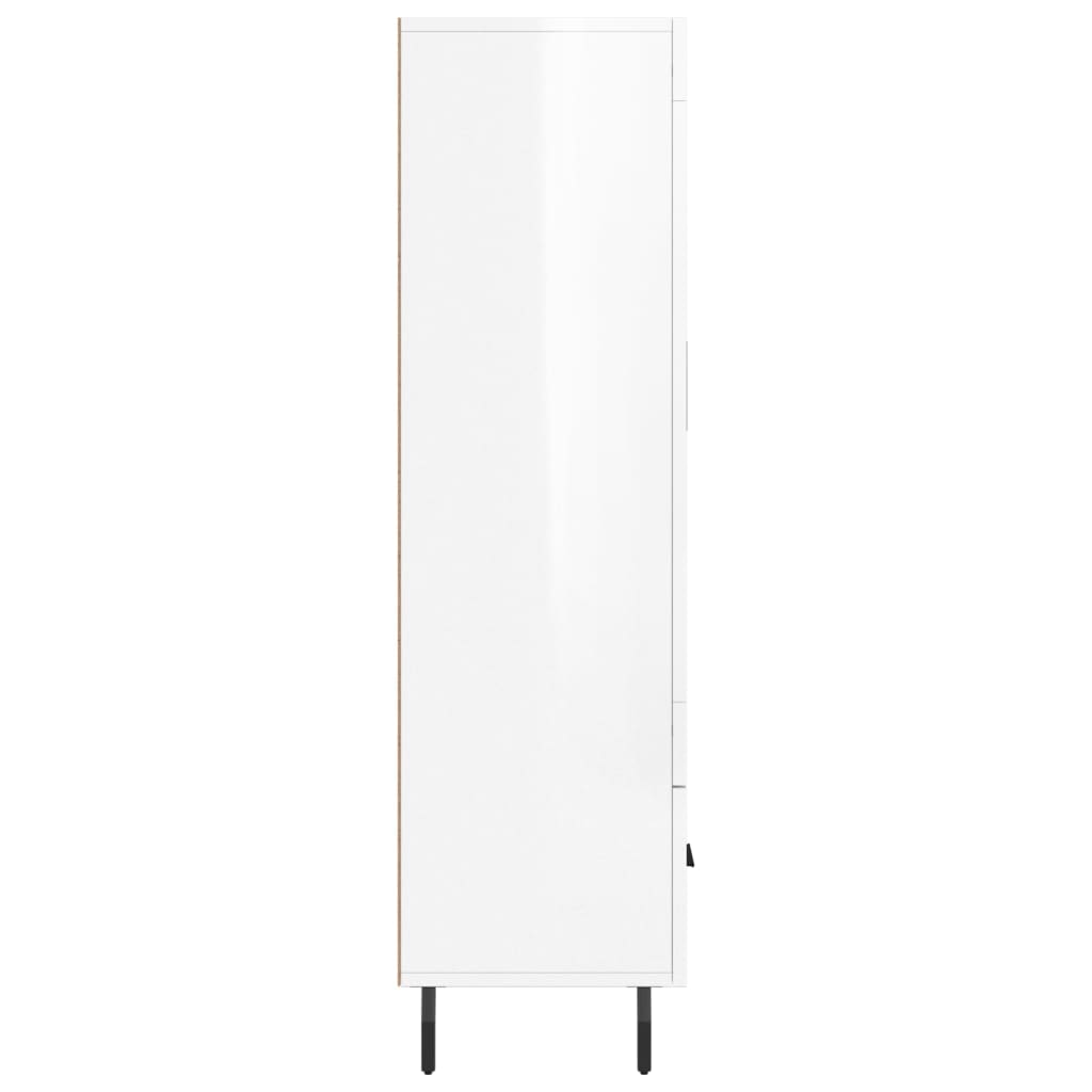 Credenza Bianco Lucido 69,5x31x115 cm in Legno Multistrato - homemem39