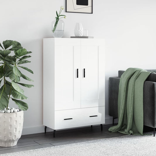 Credenza Bianco Lucido 69,5x31x115 cm in Legno Multistrato - homemem39